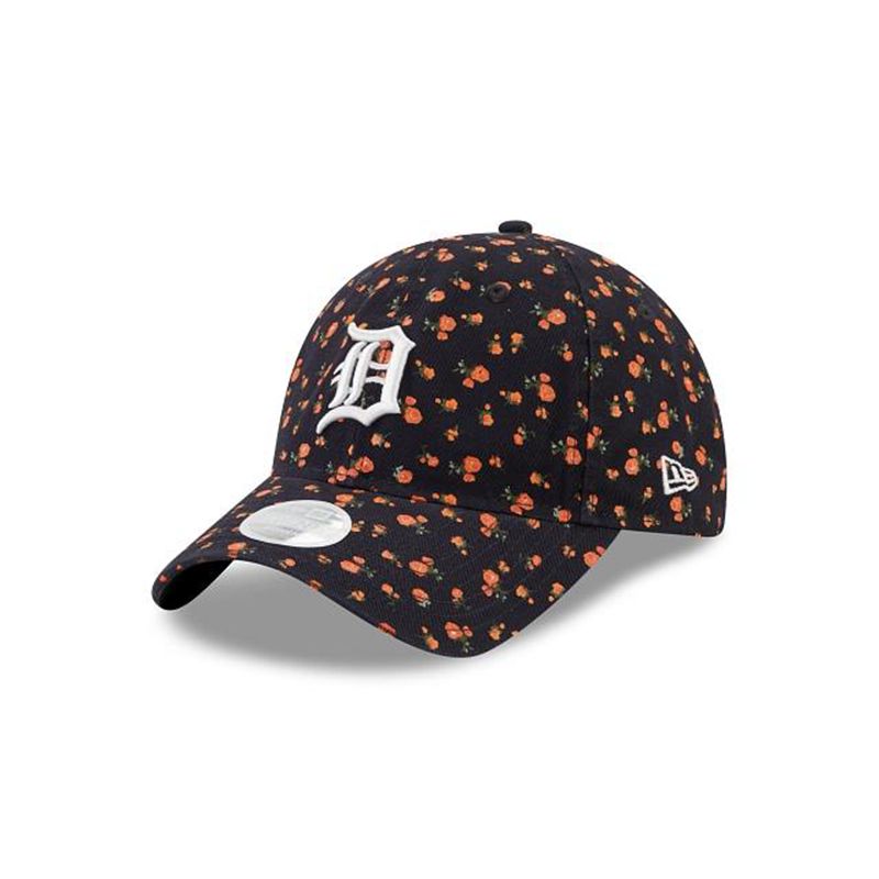 MLB Detroit Tigers Womens Floral 9Twenty Adjustable (GLQ3339) - Blue New Era Caps